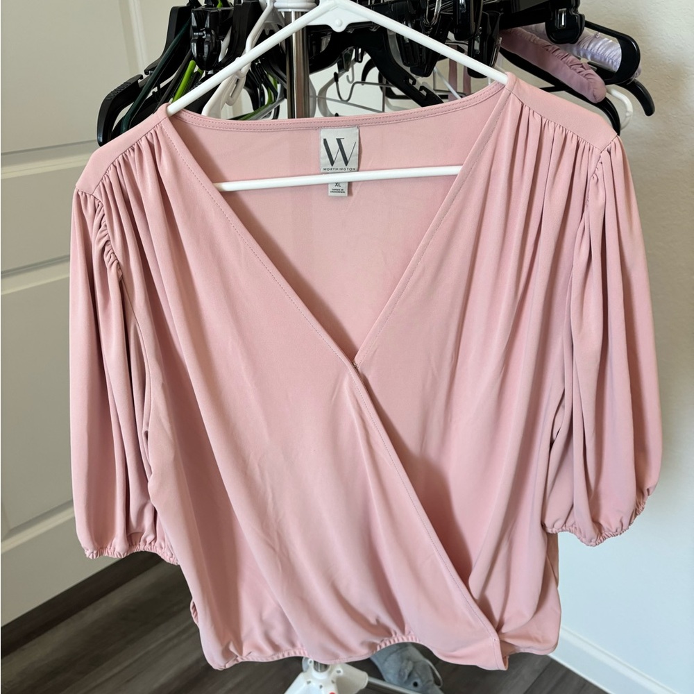 Worthington Women's Blush Wrap Blouse